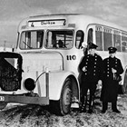Ein Diesel-Magirus-Bus der Linie 4 1939 in Dierkow. (Archiv: Rostocker Nahverkehrsfreunde)