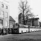 Ab 24. März 1974 fuhren Busse des Typs Ikarus 260.02 auf der Linie 21 vom Steintor nach Gehlsdorf. (Archiv: Rostocker Nahverkehrsfreunde)