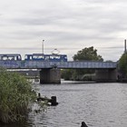 Tatrazug T6 A2 im Jahr 2013 aus Dierkow kommend auf der Petribrücke. (Archiv: Rostocker Nahverkehrsfreunde)